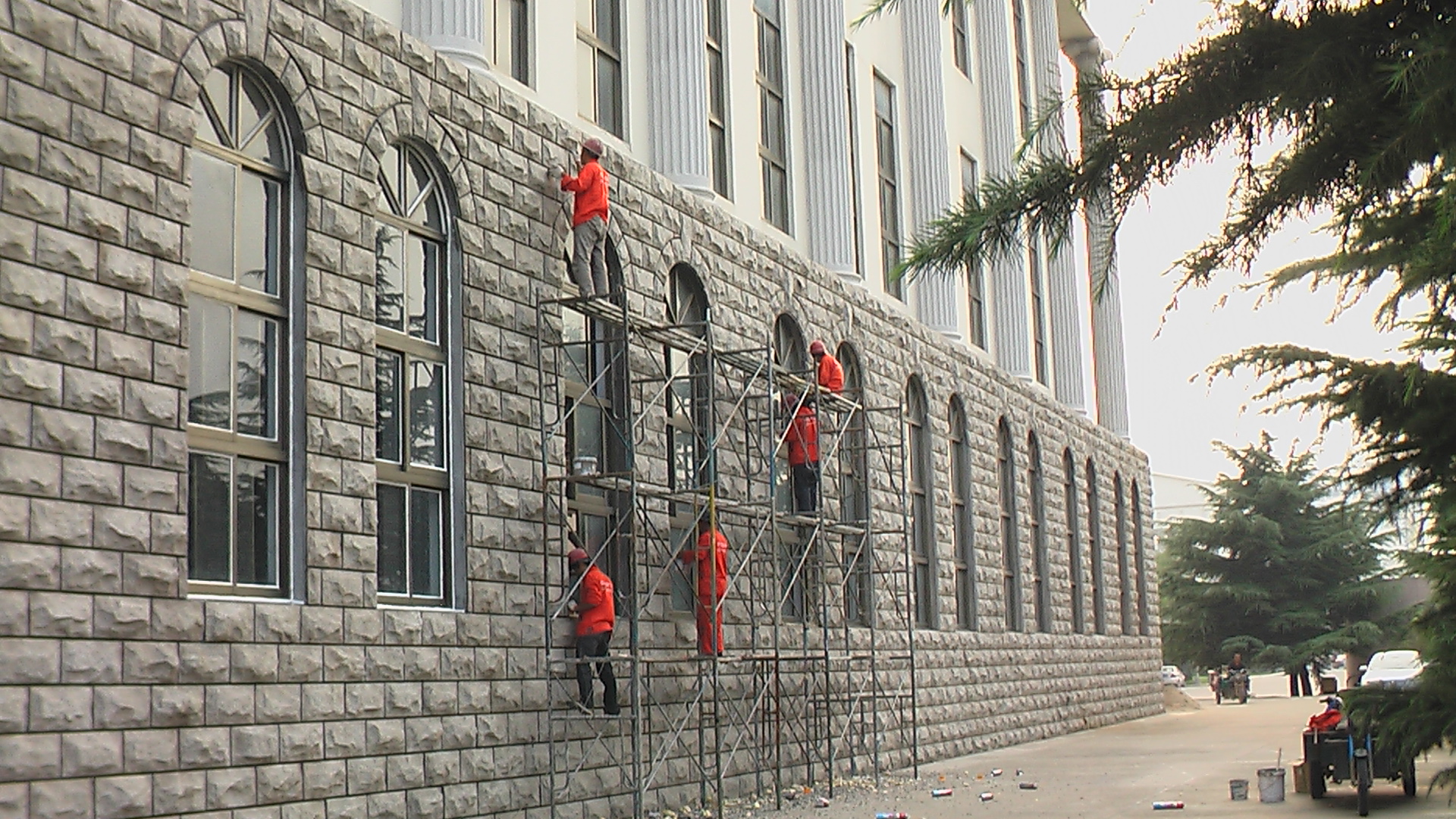 鹤壁人民会堂外墙防水施工11