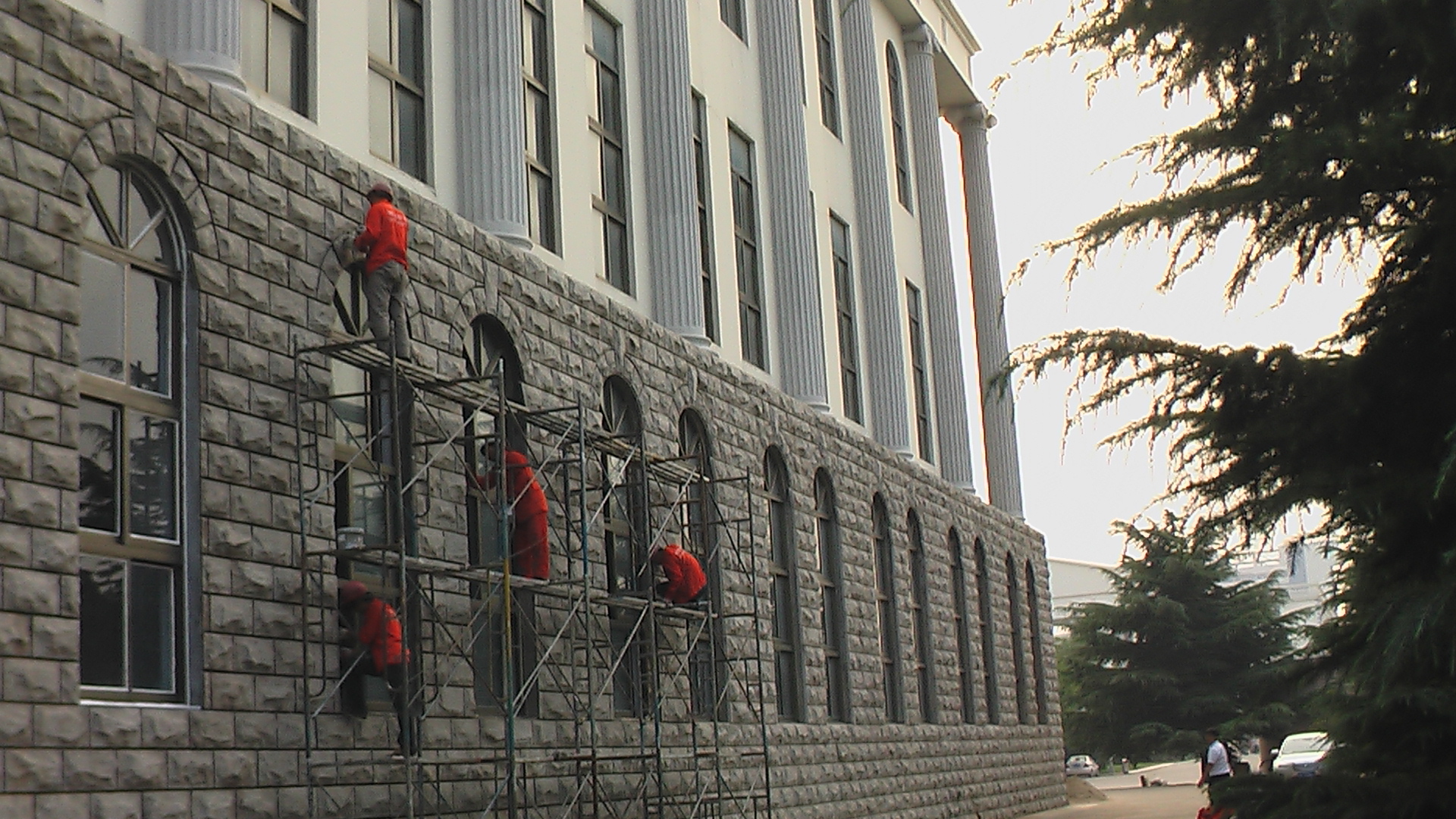 鹤壁人民会堂外墙防水施工5